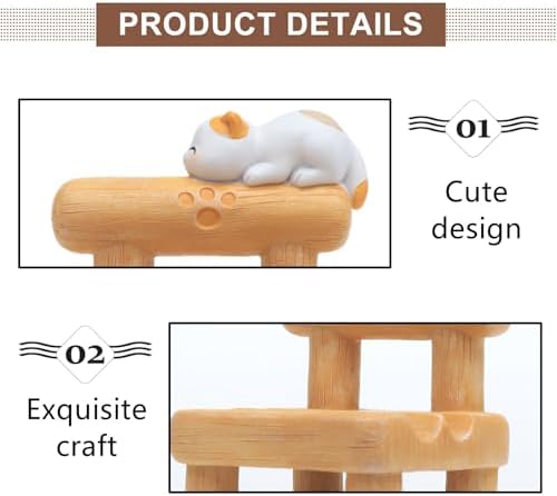 1PCS Cute Resin Phone Stand – Mini Desktop Holder for All Smartphones, Adorable Home Office Desk Decor Accessory (White cat) - Image 4