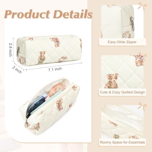 Aileam 22Pcs Book Annotation Kit Aesthetic Pencil Case with Supplies School Annotation Supplies Gel Pen Transparent Sticky Note Taking Bible Study College Stationery Supplie (Bear Cub Print) - Image 3
