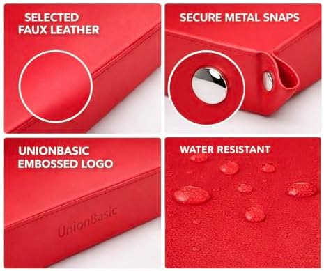 UnionBasic Medium Valet Tray, Jewelry Tray for Rings Watches Earrings, Entryway Catchall Caddy for Coins Keys Change, Nightstand Bedside Valet Holder, Trays for Electronic Gadgets, Red Plus - Image 3