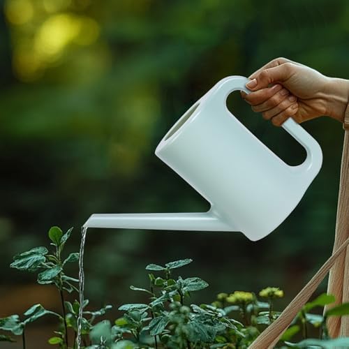Plastic Watering Can - for Indoor and Outdoor Home Garden Plants - with Long Spout - Grey - 1/4 Gallon - Image 7