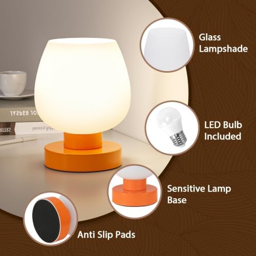 Seealle Small Touch Table Lamp for Nightstand, 3 Way Dimmable Bedside Lamp - Image 5