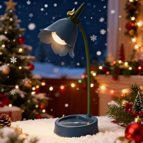 magical JD LED Desk Lamp Cordless Table Light Adjustable Gooseneck Dimmable Touch Rechargeable Battery Eye-Caring Night Light for Kids, Mini Cute Lamp for College Dorm Bedroom Reading (Blue) - Image 6