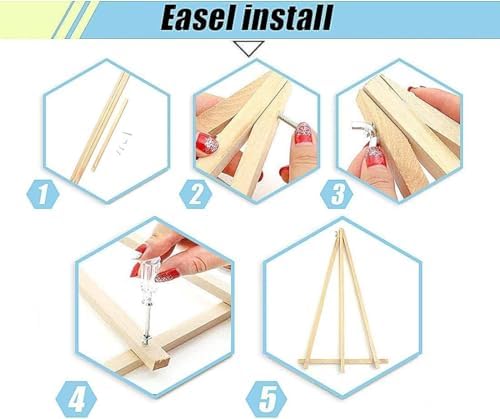 Canrichshop 6 Pack Paint by Numbers Kit for Adults & Kids Ages 4+ Framed-with Wooden Easel,Easy DIY Fruit Oil Painting on Canvas,Acrylic Paint by Number Beginner with Frame for Decor 8x8inch - Image 5
