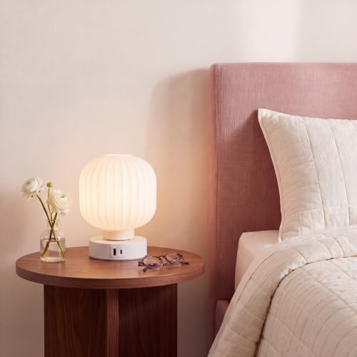 Elenhome Touch Bedside Table Lamp - Small Table Lamps,3 Way Dimmable with USB C+A Charging Ports - Bedroom Nightstand & Living Room Essential, 6W Bulb Included - Image 5