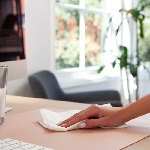 Smead Vegan Leather Desk Pad Mat, Office Desk Mat, Small, Dusty Rose Pink - Image 6