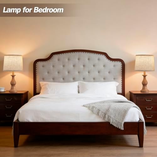 Table Lamps Set of 2, 18.5" Vintage Bedside Lamps for Bedroom Living Room - Image 6
