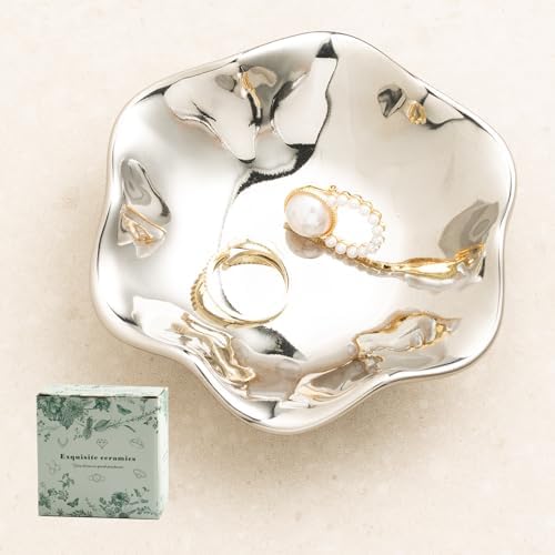 Ceramic Lotus Leaf Trinket Dish, Ring Holder for Jewelry by Unknown