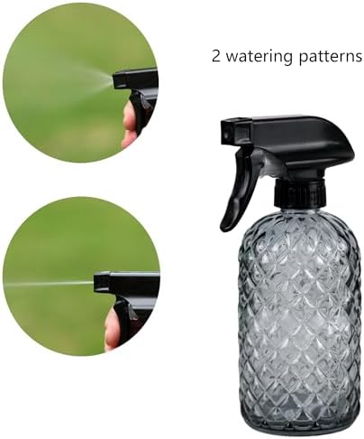 12Oz Glass Plant Spray Bottle with Black Plastic Top Pump - Image 2