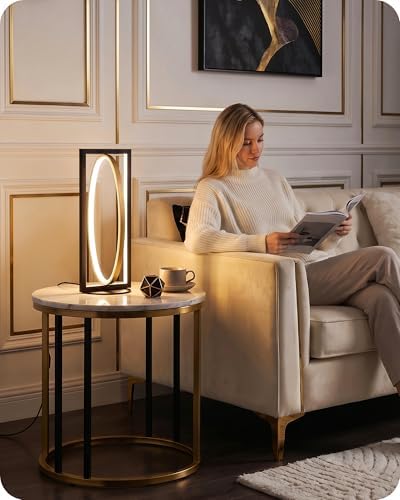 Modern LED Table Lamp, Dimmable Minimalist Bedside Lamp, 3 Color Temperatures, Angle Adjustable, Cute Desk Lamp, Nightstand Lamp for Living Room, Bedroom, Office, Black and Gold D62TL05 - Image 5