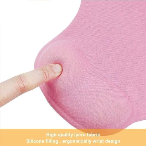 Office Mousepad with Gel Wrist Support - Ergonomic Gaming Desktop Mouse Pad Wrist Rest - Design Gamepad Mat Rubber Base for Laptop Computer -Silicone Non-Slip Special-Textured Surface (06RoseRed) - Image 5