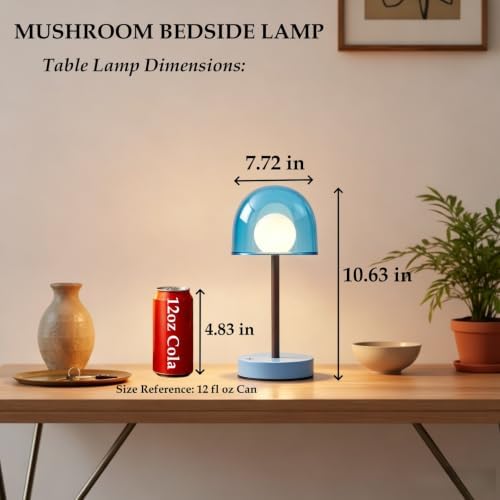 Cordless Table Lamp, Rechargeable Battery Operated Touch Control, Sky Blue - Image 2