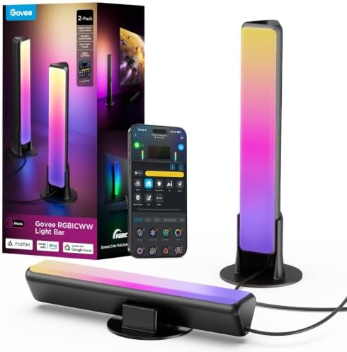 Govee Smart Light Bar, RGBICWW TV Lights for Living Room, Gaming, Black by Unknown