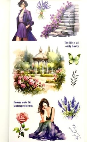 Aesthetic Journaling Sticker Books for Adults - Pre-Cut Scrapbook Stickers Vintage 20 Sheets Junk Journal Supplies Watercolor Scrapbooking Stickers Planner Cottagecore Decorative DIY Arts Craft Making - Image 6