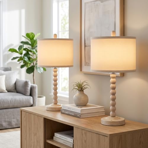 LALISU Farmhouse Table Lamp Cordless Touch Dimmable Bedside Lamps - Image 6