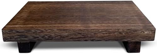 Wood Riser Rustic - Rectangular Pedestal Stand - Brown, 9 x 6 x 1.5 Inch by LyfeSimple