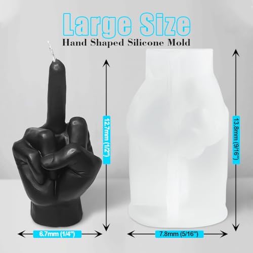 Large Hand Shaped Silicone Mold for Candle Making, 5" Gesture Candle Mold - Image 2