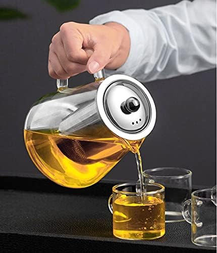 Mini Size Glass Teapot Tea Kettle-with Stainless Steel Removable Infuser for Blooming Tea & Loose Leaf Tea, Microwave & Stovetop Safe, 550ML/19.3oz (S-550) - Image 3