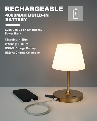 WEILAILUX Outdoor Table Lamp, Shower Lamp Waterproof (Gold, 9.6in) - Image 4