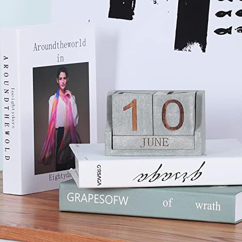 Wooden Perpetual Calendar,Desk Calendar Block,Office Desk Decor Accessories - Image 6