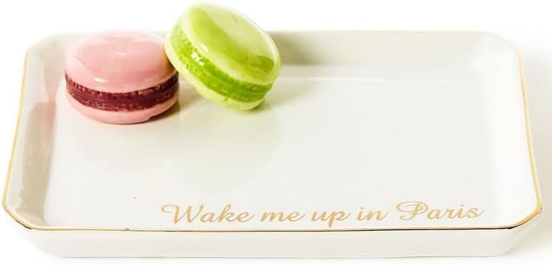 Two's Company Macaron Tres Iconic Trinket/Desk Tray with Saying in Gift Box - Image 3