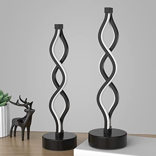 NUÜR Bedside Lamps Set of 2, Black Lamps for Living Room, Dimmable LED Nightstand Lamp, Small Nightstand Lamp for Bedroom, Home, Living Room, Office - Image 2