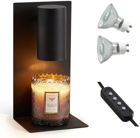 Black L-Shape Candle Warmer Lamp with Timer Dimmable, New Home Decor for Bedroom, Office, Modern Living Room, Christmas Birthday New Year Gift for Women Man - Image 2