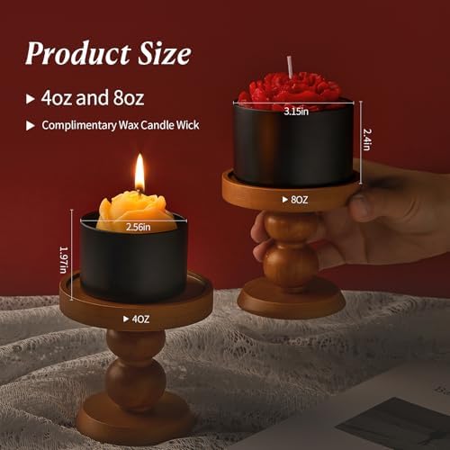 MGLIFEUL 8oz Candle Tins Jars Cans with Lids and Wax Wick for Making Candle - Image 2