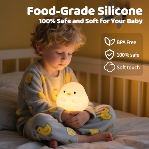 Rytinazzz Duck Night Light, Color Changing Mode & 50-Hour Battery, Squishy Silicone Lamp for Kids Room, USB Rechargeable with Timer, Mothers Day Gifts - Image 6