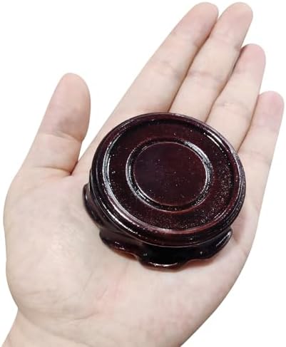 MECCANIXITY Wooden Stand Holders Displays Base 50mm Diameter Black for Vase Bonsai Stone Pack of 2 - Image 4