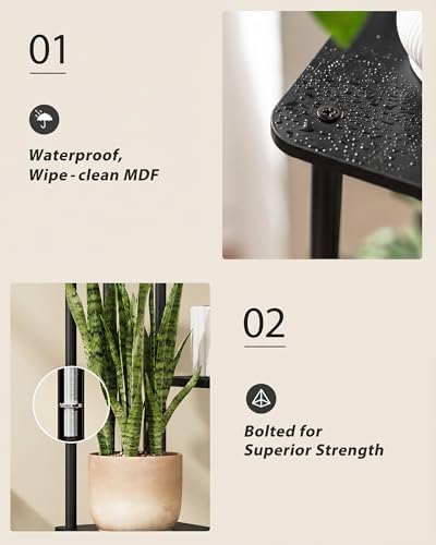 GENTINGBRO Corner Plant Stand Indoor Tall Plant Stand Black 6 Tier - Image 5