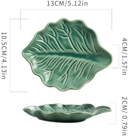 Reactive Glaze Leaf Ring Dish, Trinket Tray with Gift Box - Image 2