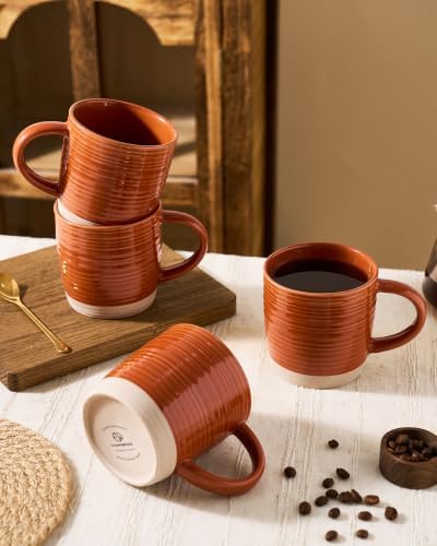 famiware Coffee Mugs Set of 4, 13 oz Mug Set, Ceramic Cup Set with Handle - Image 7