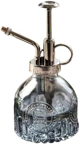 6.30x3.15 Inch Glass Plant Mister Spray Bottle, Portable Handheld Fine Mist Vintage Embossment with Handle for Indoor Garden - Image 5