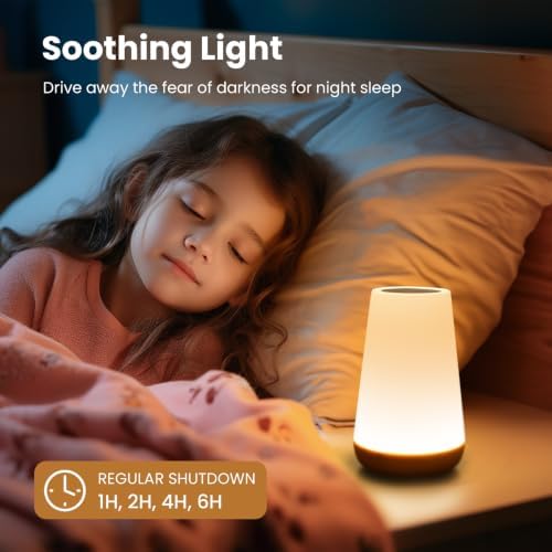 THAUSDAS Telecontrol Night Light Touch Lamp: 13 Colors, 5 Brightness, Brown - Image 5