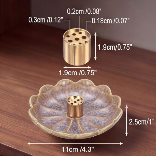 uxcell Ceramic Incense Burner Cone Incense Holder 4.3" Purple - Image 4
