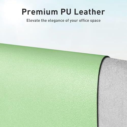 Aothia Leather Desk Pad Protector, Mouse Pad, Office Desk Mat, Non-Slip PU Leather Desk Blotter, Laptop Desk Pad, Waterproof Desk Writing Pad for Office and Home (36" x 17", Foam Green) - Image 2