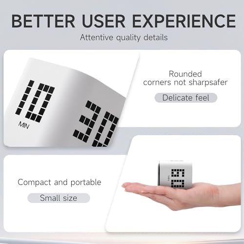 Rotating Productivity Timer, 5, 10, 30, 60 Minute Presets, Desk Cube - Image 6