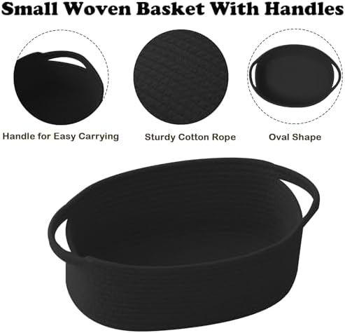 Black Woven Rope Basket - Baby Gift Basket with Bag & Ribbon - Image 3