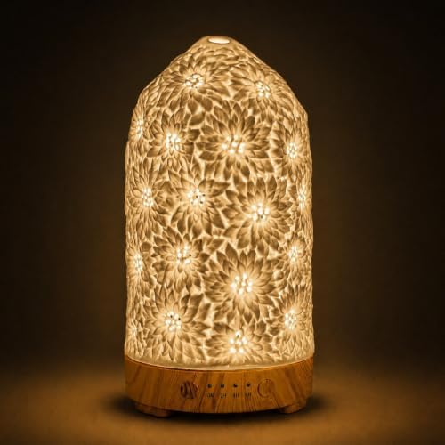 Ceramic Essential Oil Diffusers,Small Cute for Office, Home for Aromatherapy,Bedroom Humidifier Air Fragrance,Room Scent, Smell,Light Decor para Casa De Essentials Aesthetic Aroma (A) by WarmthImbuedWithFragrance