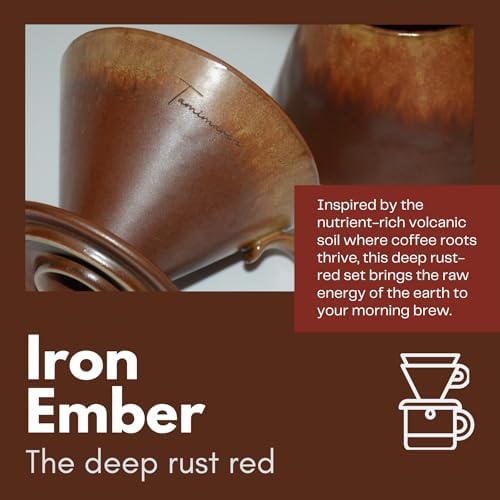 Artistic Handcrafted Ceramic Pour Over Coffee Set (Iron) - Image 2
