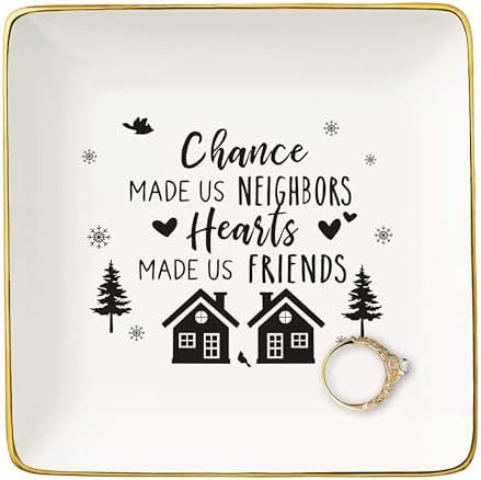 Birthday,Christmas Gifts for Neighborhood,Friends,Women,Funny Friend,Bestie,Neighbor Gifts,Christmas Tree Decoration-Ceramic Jewelry Tray Trinket Holder Ring Dish by NZY