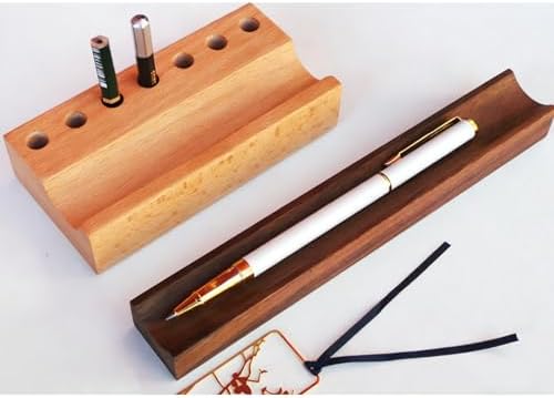 Walnut Wood Pen Tray Single Pen Holder, 7.87x1.18x0.78inch - Image 6