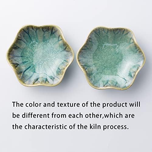 Mecaikru Ceramic Ring Dish, Flower Jewelry Tray with Kiln Glaze Finish - Image 6