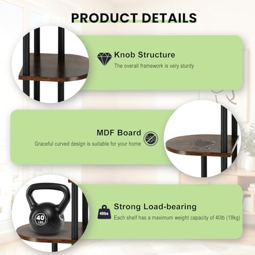 Tiered Plant Stand Indoor, Tall 6 Tier 7 Potted Wooden Plant Shelf for Multiple Flower Plants, Multi Corner Metal Plant Holder Indoor for Patio Garden Patent Design Living Room Balcony Bedroom, Rustic Brown - Image 5