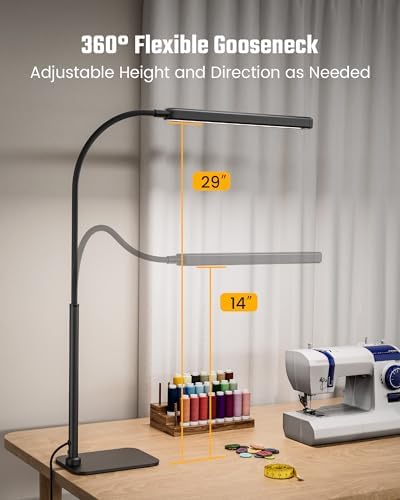 SUPERDANNY Eye-Caring LED Desk Lamp Work Lamp Office Lamp with Base - Image 6