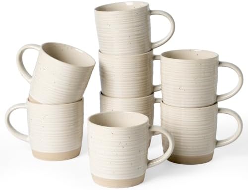 famiware Coffee Mugs Set of 8, 13 oz Mug Set, Ceramic Cup Set with Handle by Famiware