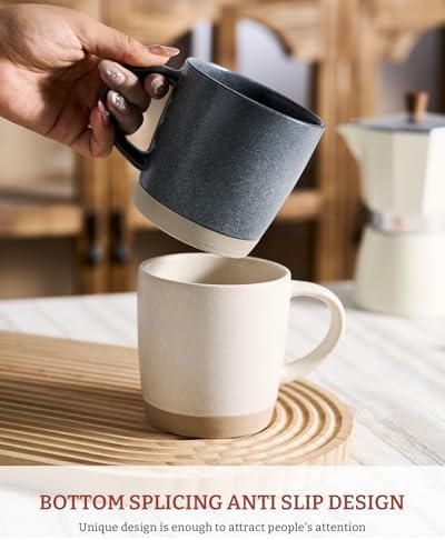 famiware Coffee Mugs Set of 4, Milkyway 13 oz Ceramic Cup Set with Handle - Image 2