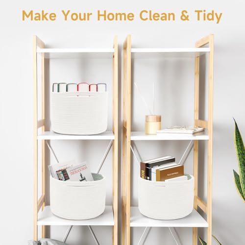 3 Pack Small Rope Storage Baskets, 9.82×9.82×7.1", White - Image 6