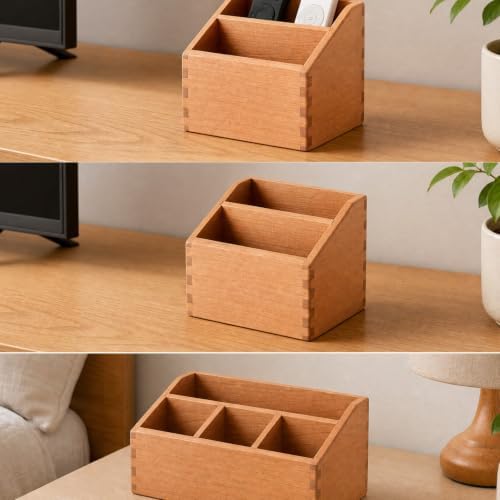 Baoblaze Open-Top Wooden Desk Organizer | Elegant, Compact, Tabletop Sorter, for Bedside Table, Reception Area, 150x120x120mm - Image 4