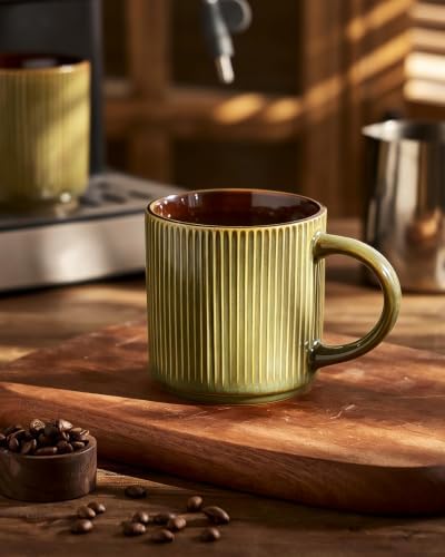 famiware Coffee Mug Set of 8, Star 12 oz Ceramic Mugs Cups Set with Handle - Image 4